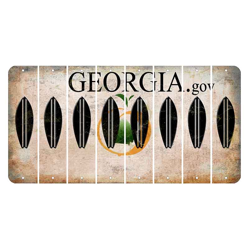Georgia.gov Cut License Plate Strips (Set of 8) Surfboard