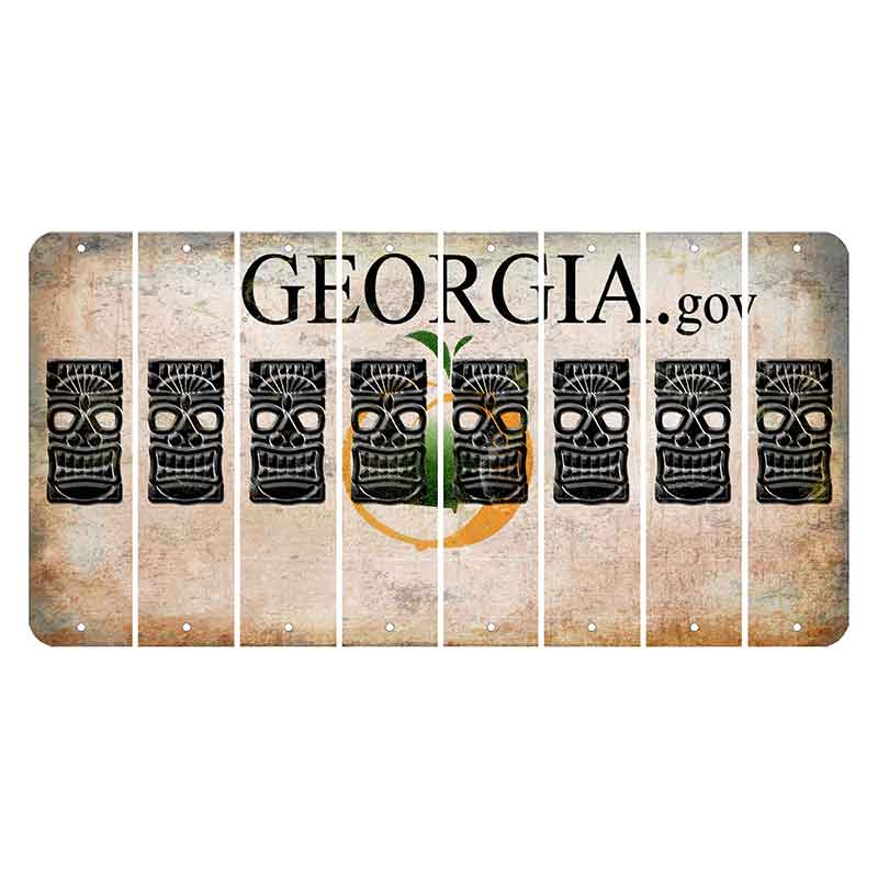 Georgia.gov Cut License Plate Strips (Set of 8) Tiki