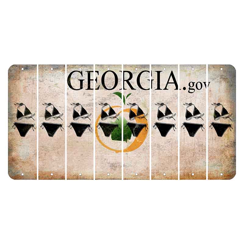 Georgia.gov Cut License Plate Strips (Set of 8) Bikini