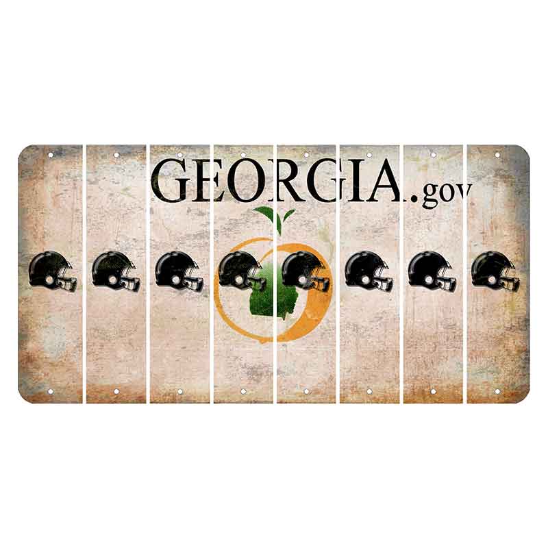 Georgia.gov Cut License Plate Strips (Set of 8) Football Helmet