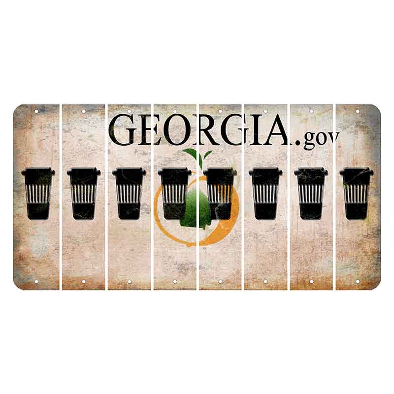Georgia.gov Cut License Plate Strips (Set of 8) Latte