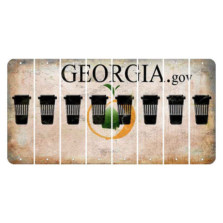 Georgia.gov Cut License Plate Strips (Set of 8) Latte