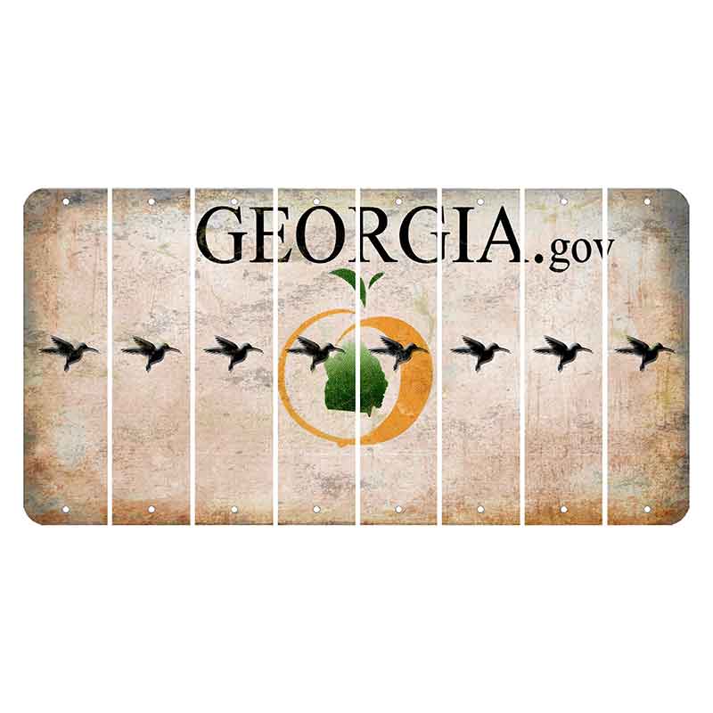 Georgia.gov Cut License Plate Strips (Set of 8) Hummingbird