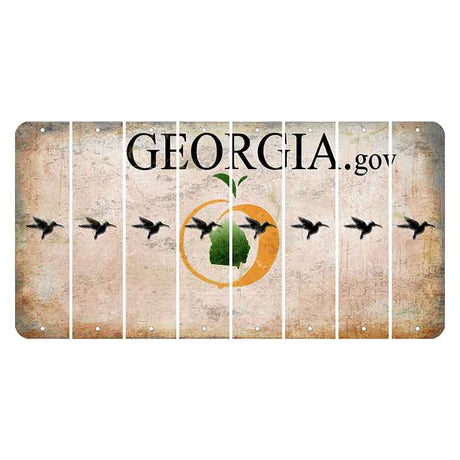 Georgia.gov Cut License Plate Strips (Set of 8) Hummingbird