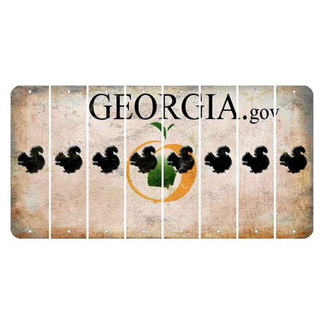 Georgia.gov Cut License Plate Strips (Set of 8) Squirrel