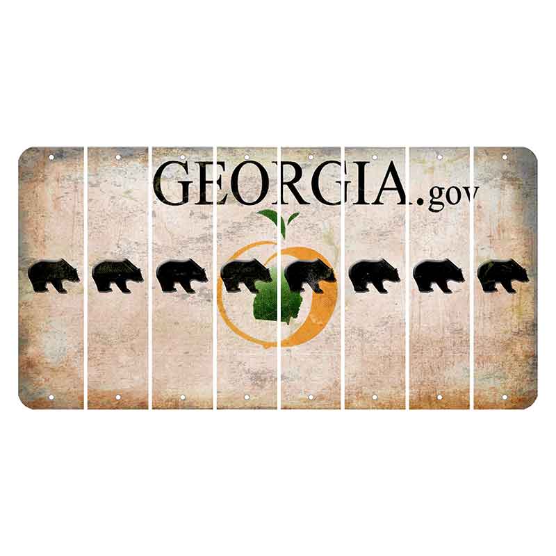 Georgia.gov Cut License Plate Strips (Set of 8) Bear