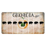 Georgia.gov Cut License Plate Strips (Set of 8) Bear