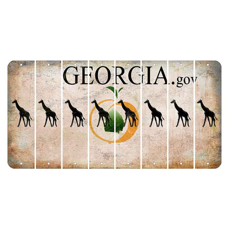 Georgia.gov Cut License Plate Strips (Set of 8) Giraffe
