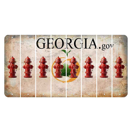 Georgia.gov Cut License Plate Strips (Set of 8) Fire Hydrant