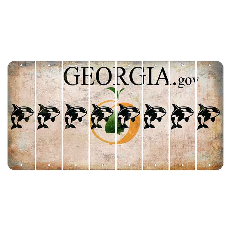 Georgia.gov Cut License Plate Strips (Set of 8) Whale