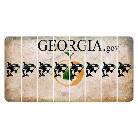 Georgia.gov Cut License Plate Strips (Set of 8) Whale