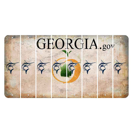 Georgia.gov Cut License Plate Strips (Set of 8) Swordfish