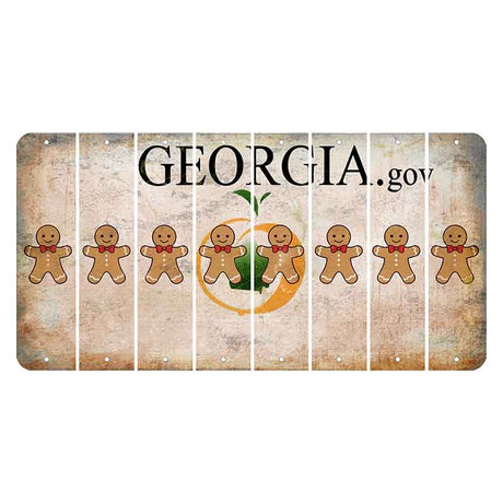Georgia.gov Cut License Plate Strips (Set of 8) Gingerbread Man