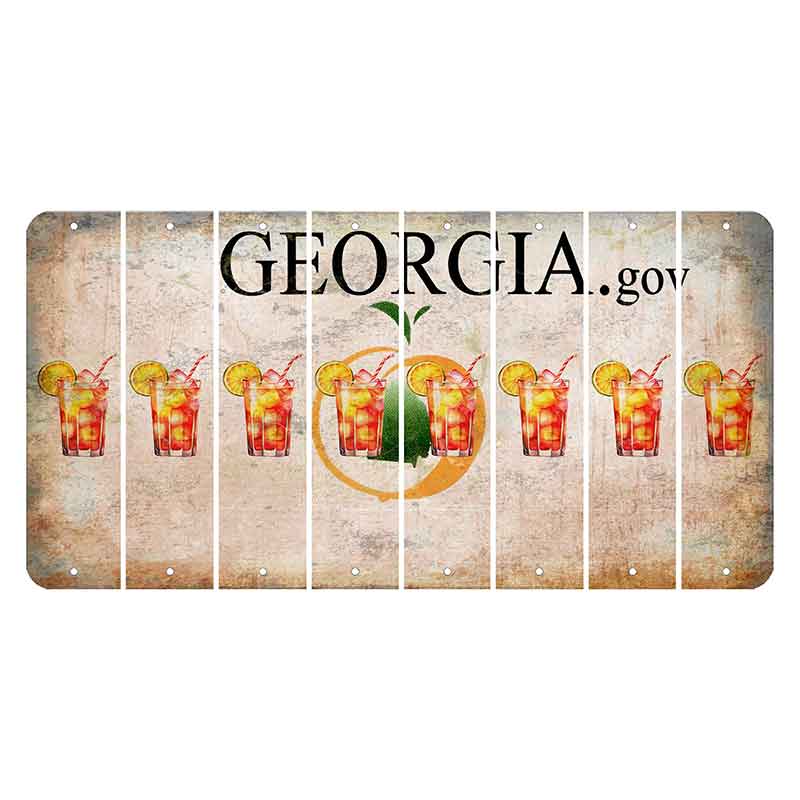 Georgia.gov Cut License Plate Strips (Set of 8) Cocktail