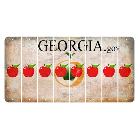 Georgia.gov Cut License Plate Strips (Set of 8) Apple