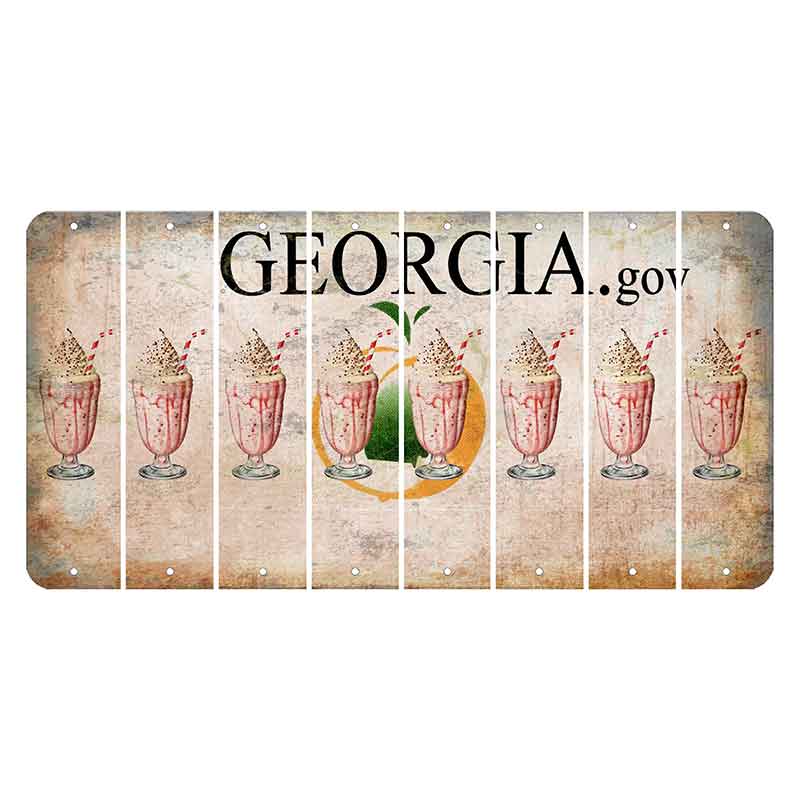 Georgia.gov Cut License Plate Strips (Set of 8) Milkshake