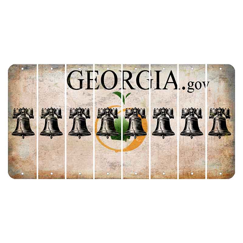 Georgia.gov Cut License Plate Strips (Set of 8) Liberty Bell