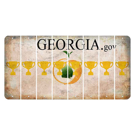 Georgia.gov Cut License Plate Strips (Set of 8) Trophy