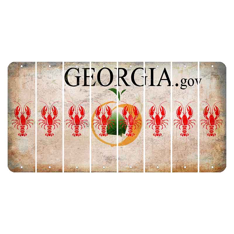 Georgia.gov Cut License Plate Strips (Set of 8) Lobster