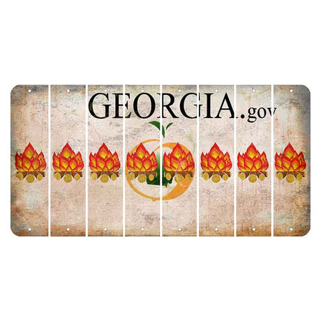 Georgia.gov Cut License Plate Strips (Set of 8) Campfire