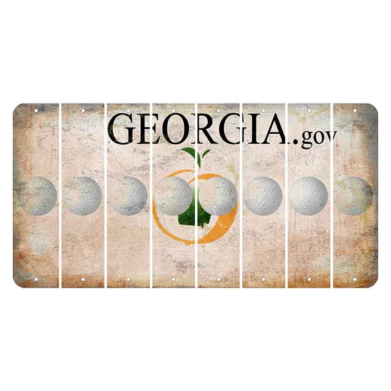 Georgia.gov Cut License Plate Strips (Set of 8) Golfball