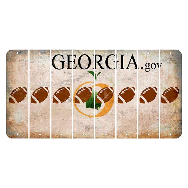 Georgia.gov Cut License Plate Strips (Set of 8) Football