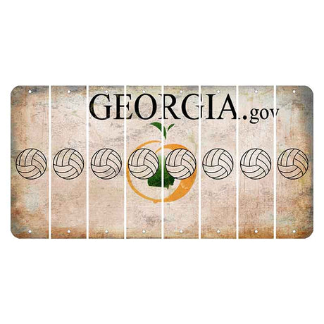 Georgia.gov Cut License Plate Strips (Set of 8) Volleyball