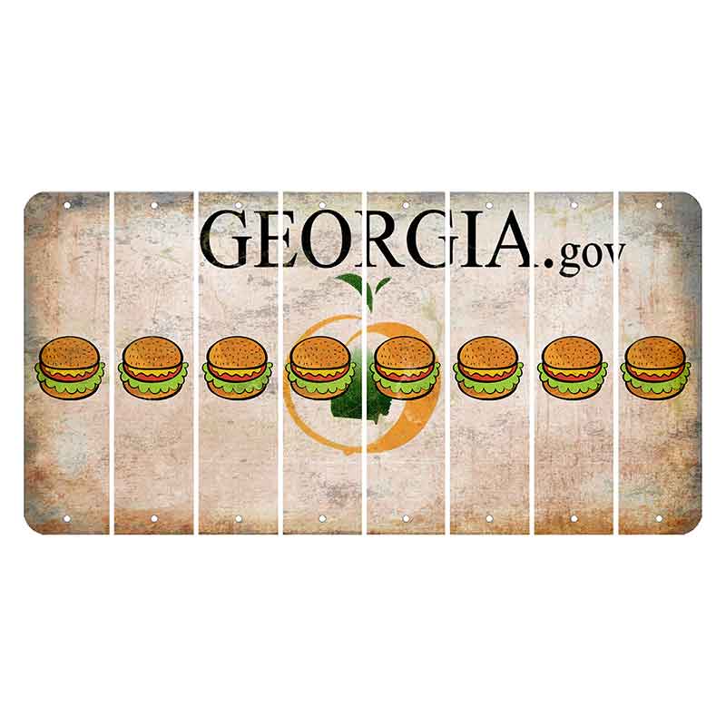 Georgia.gov Cut License Plate Strips (Set of 8) Hamburger
