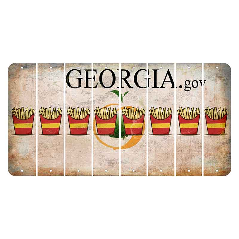 Georgia.gov Cut License Plate Strips (Set of 8) French Fries