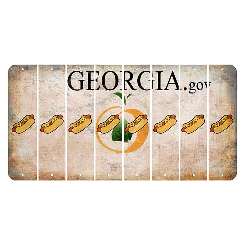 Georgia.gov Cut License Plate Strips (Set of 8) Hotdog