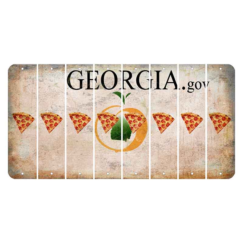 Georgia.gov Cut License Plate Strips (Set of 8) Pizza