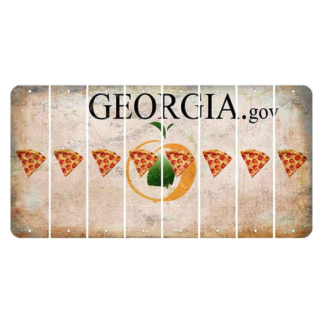 Georgia.gov Cut License Plate Strips (Set of 8) Pizza