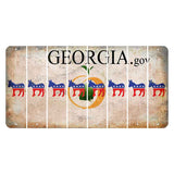 Georgia.gov Cut License Plate Strips (Set of 8) Democrat