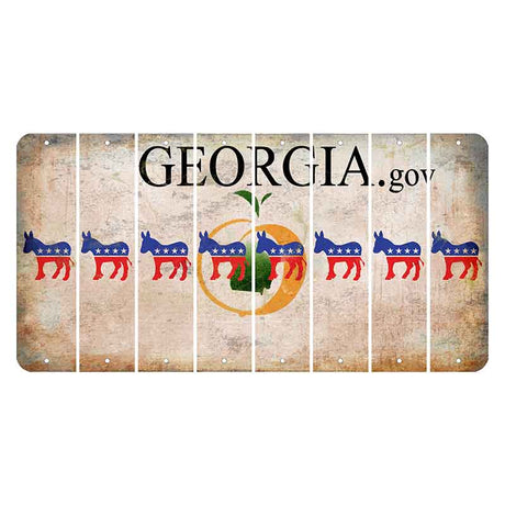 Georgia.gov Cut License Plate Strips (Set of 8) Democrat
