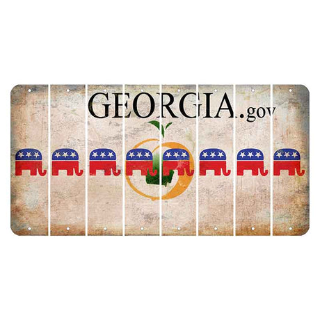 Georgia.gov Cut License Plate Strips (Set of 8) Republican