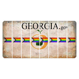 Georgia.gov Cut License Plate Strips (Set of 8) LGBTQ Flag