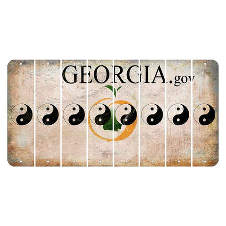 Georgia.gov Cut License Plate Strips (Set of 8) Yin Yang