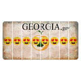 Georgia.gov Cut License Plate Strips (Set of 8) Emoji - Heart Eyes