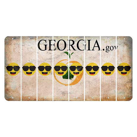 Georgia.gov Cut License Plate Strips (Set of 8) Emoji - Shades