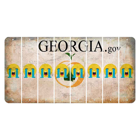 Georgia.gov Cut License Plate Strips (Set of 8) Emoji - Crying