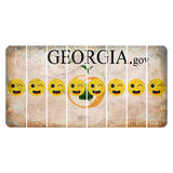 Georgia.gov Cut License Plate Strips (Set of 8) Emoji - Winking