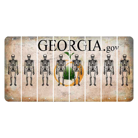 Georgia.gov Cut License Plate Strips (Set of 8) Skeleton
