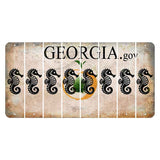 Georgia.gov Cut License Plate Strips (Set of 8) Seahorse