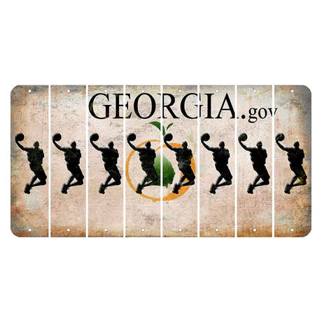 Georgia.gov Cut License Plate Strips (Set of 8) Basketball Player