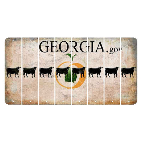 Georgia.gov Cut License Plate Strips (Set of 8) Dairy Cow