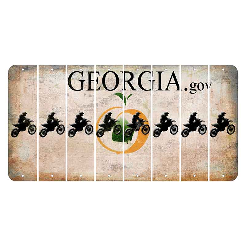 Georgia.gov Cut License Plate Strips (Set of 8) Dirtbike Rider