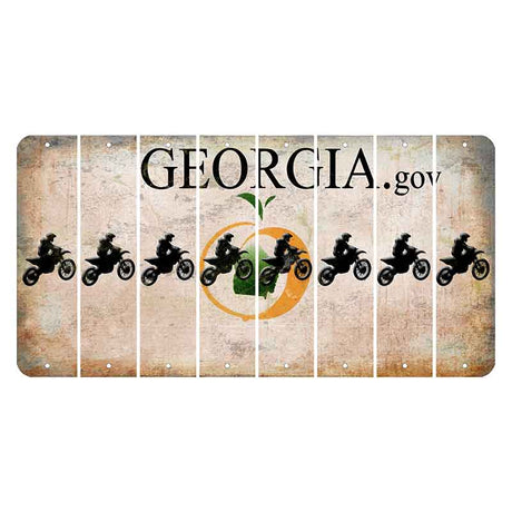 Georgia.gov Cut License Plate Strips (Set of 8) Dirtbike Rider