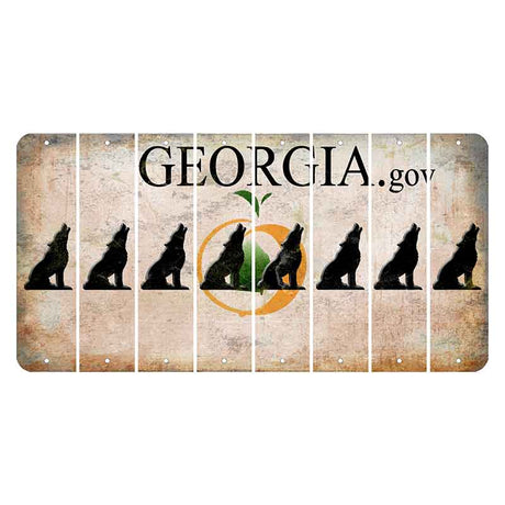 Georgia.gov Cut License Plate Strips (Set of 8) Howling Wolf