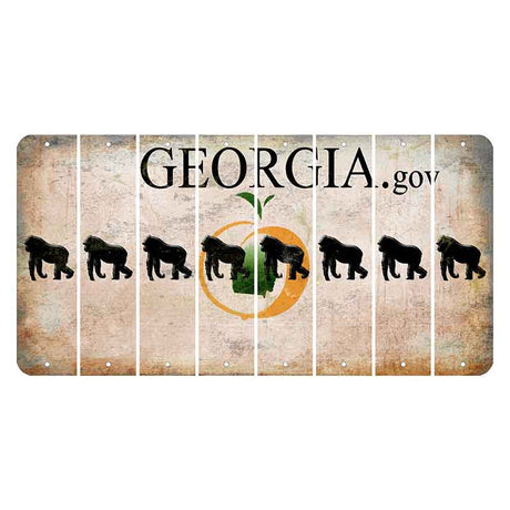 Georgia.gov Cut License Plate Strips (Set of 8) Gorilla