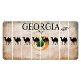Georgia.gov Cut License Plate Strips (Set of 8) Camel